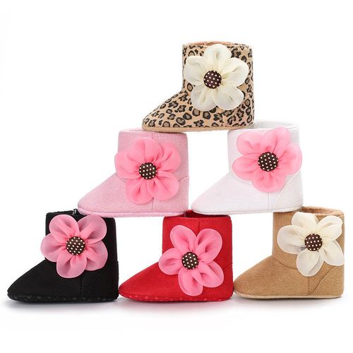 Newborn Baby Toddler Girl Flower Snow Boots Winter