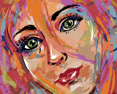 Zuty - Paint by Numbers - GIRL WITH GREEN EYES, 40x50 cm