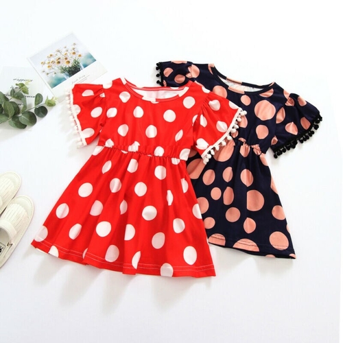 Emababy Summer Girl Dress Children Cotton Short