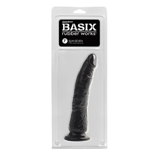 Pipedream Basix Rubber Works Slim Seven 7 in. Dildo With Suction Cup