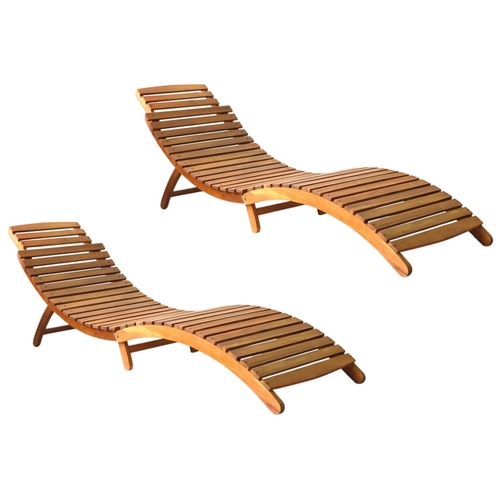 Sun Lounger Solid Acacia Wood
