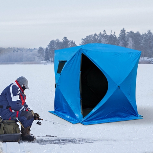 Outsunny 2-4 Person Pop-up Ice Shelter Ice Fishing Tent Outdoor