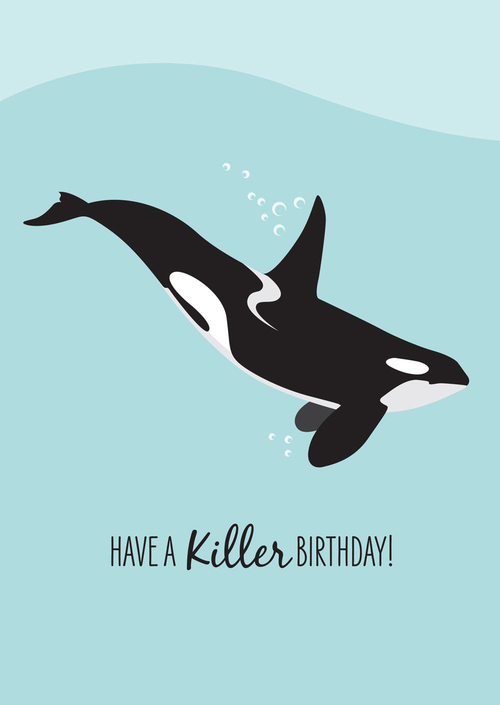 Birthday Card - Killer Whale Orca