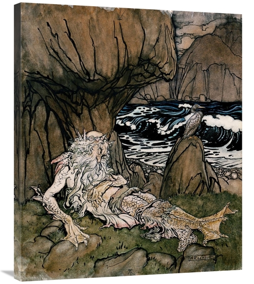 Global Gallery GCS-267062-36-142 36 in. A Crowned Merman a Sea God Sle