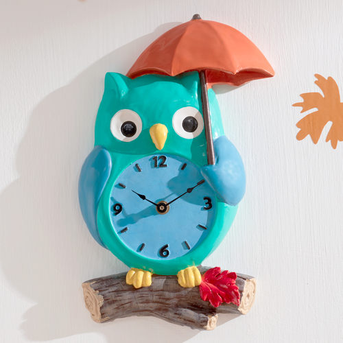 Fantasy Fields Kids Wooden Owl Wall Clock Décor