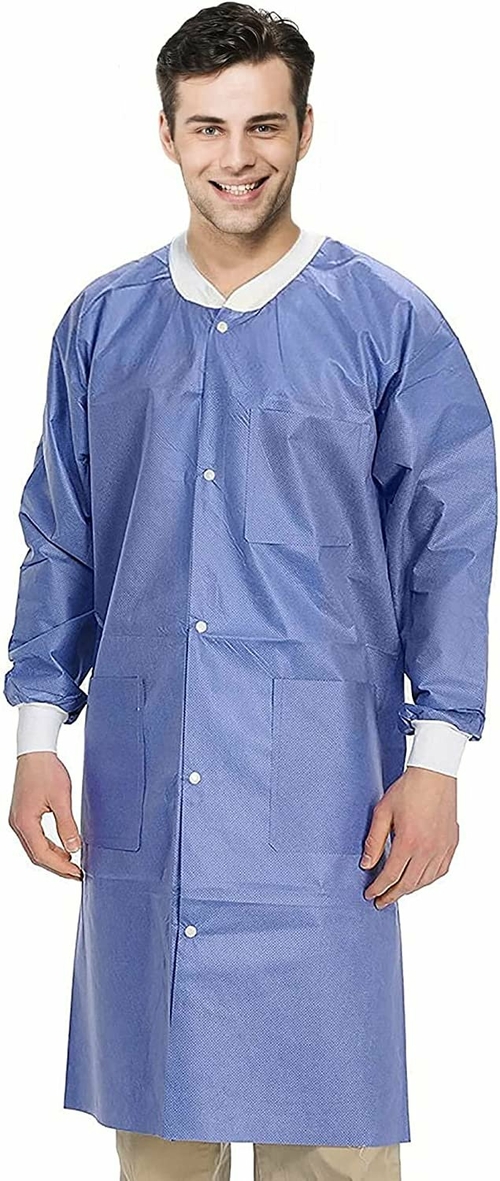 AMZ Disposable Lab Coats for Adults, Unisex Disposable Lab Coat with