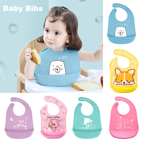DIDIHOU Baby Bibs Waterproof Silicone Feeding Baby