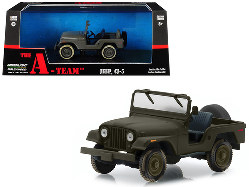 Jeep CJ-5 Army Green \The A-Team\" (1983-1987) TV Series 1/43 Diecast