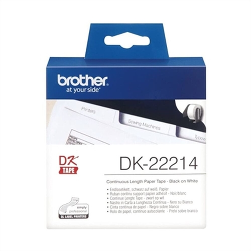 Continuous Thermal Paper Tape Brother DK-22214 12 x 30,48 mm Black