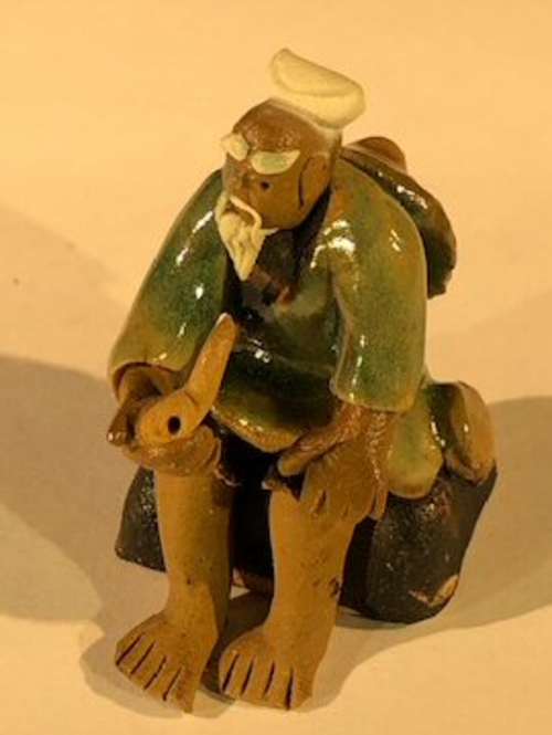 Miniature Ceramic FigurineMan Holding a Pipe2"