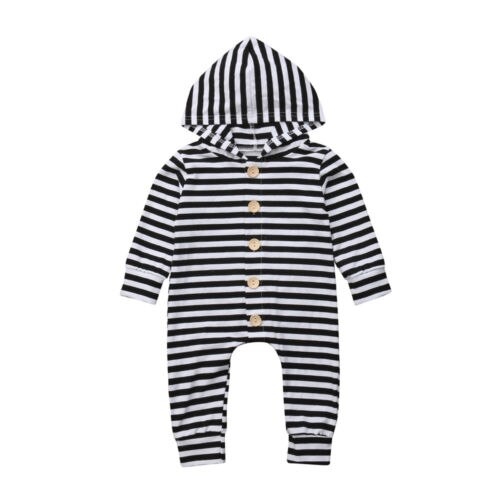 Newborn Baby Boy Hooded Romper Jumpsuit