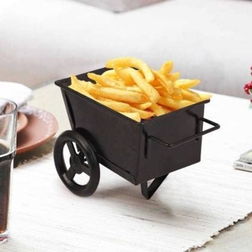 Metal Shopping Cart Shape Platter Trolley for Kitchen & Dinning Table