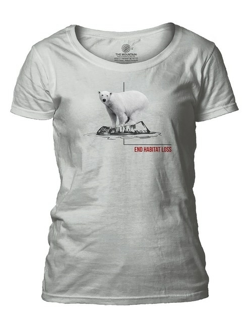 The Mountain 2755734 Grey Habitat Polar Bear Ladies Scoop Neck T-Shirt