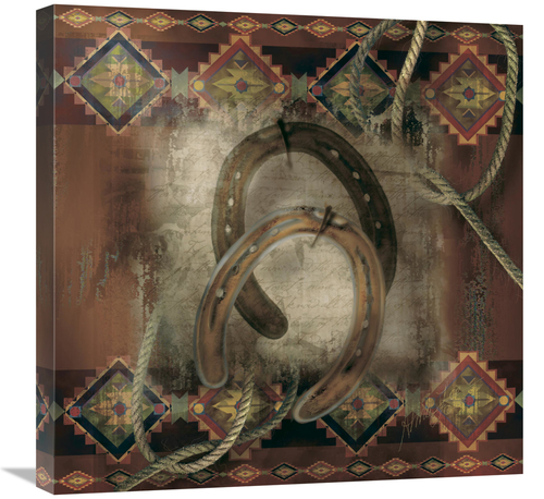 Global Gallery GCS-123401-2424-142 24 x 24 in. Western Horseshoe Art P