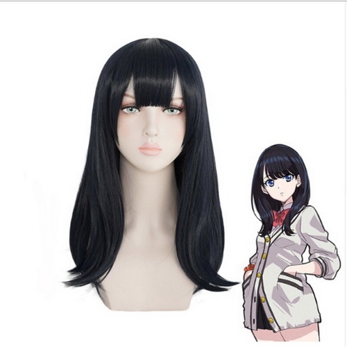 Halloween Takarada Rikka Black Blue Cosplay Wig