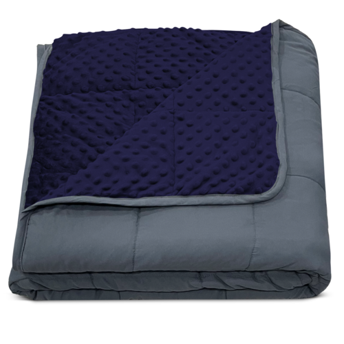 Boston Linen Co. -Weighted blanket - 20 pound - Blue inner/ Grey outer