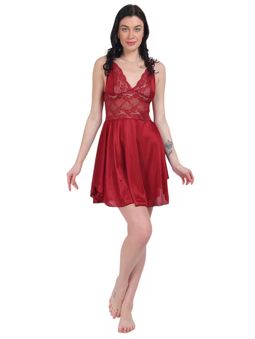 women lace detailed babydoll