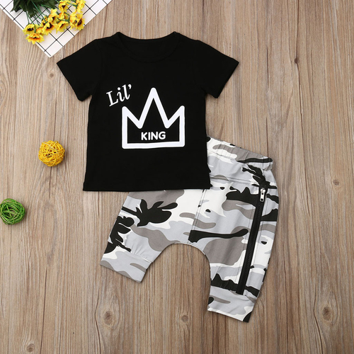 New Summer Baby Boys Children Clothes Letter