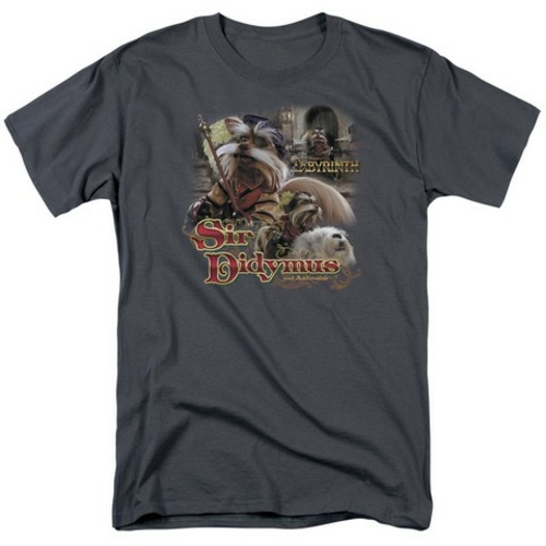 Labyrinth-Sir Didymus Short Sleeve Adult 18-1 Tee, Charcoal - Larg