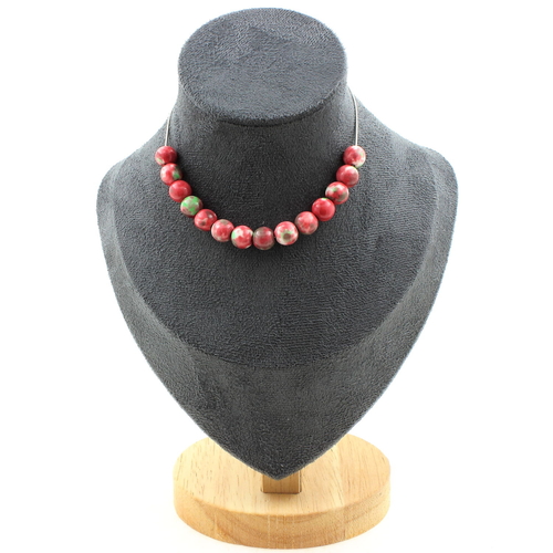 Red green Jasper 8 mm 15 beads necklace