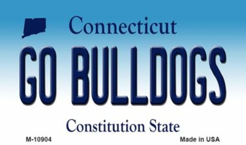 Smart Blonde M-10904 Go Bulldogs Connecticut State License Plate Magne