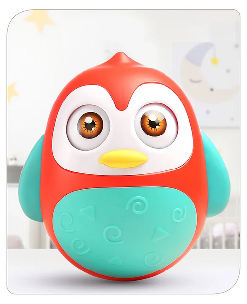 Penguin Musical Push and Shake Eye Blinking Red Roly Poly RED & SEA