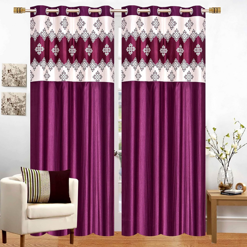 Polyester Square Patch Beautiful Home Washable Rod Pocket Long Door