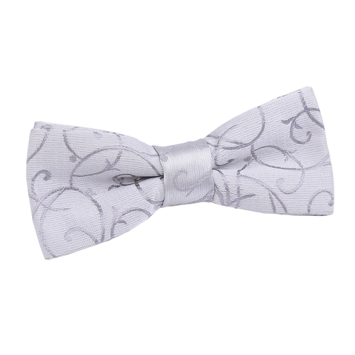 Swirl Pre-Tied Bow Tie - Boys - Silver