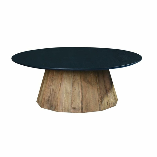 Centre Table DKD Home Decor Black Natural Wood Pinewood Recycled Wood