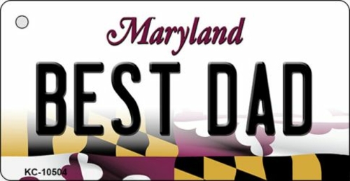 Smart Blonde KC-10504 Best Dad Maryland State License Plate Key Chain 