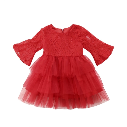 Kids Baby Girls Ruffle Princess Party  Formal