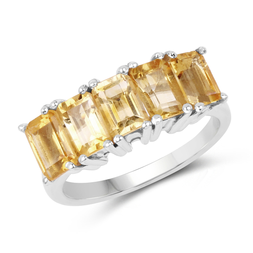 2.75 Carat Genuine Citrine .925 Sterling Silver Ring