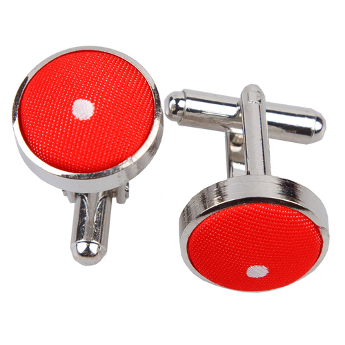 Pin Dot Cufflinks - Red