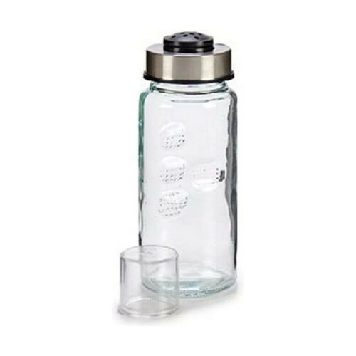 Salt cellar Silver Transparent Steel Glass (230 ml) (6 Units)