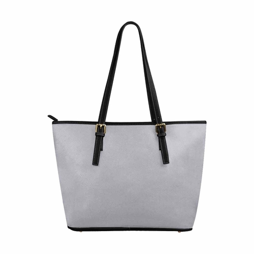 Large Leather Tote Shoulder Bag - Slate Gray