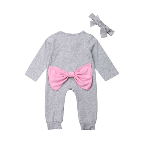 Newborn Autumn Kid Baby Girl Clothes Romper Plain