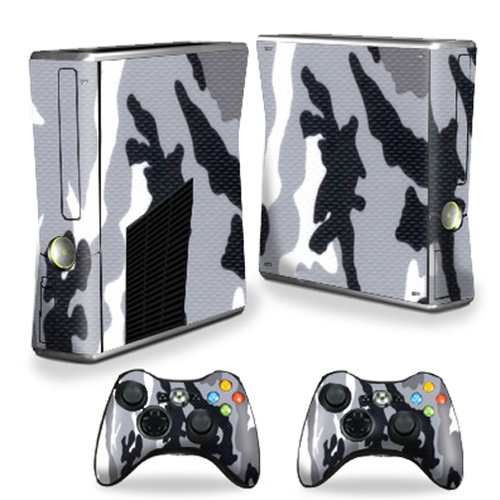 MightySkins XBOX360S-Gray Camo Skin Decal Wrap Cover for Xbox 360 S Sl