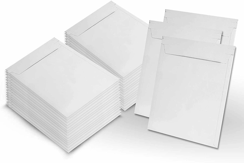 Pack of 400 White Rigid Mailers 6 x 8 Paperboard Stay Flat Photo