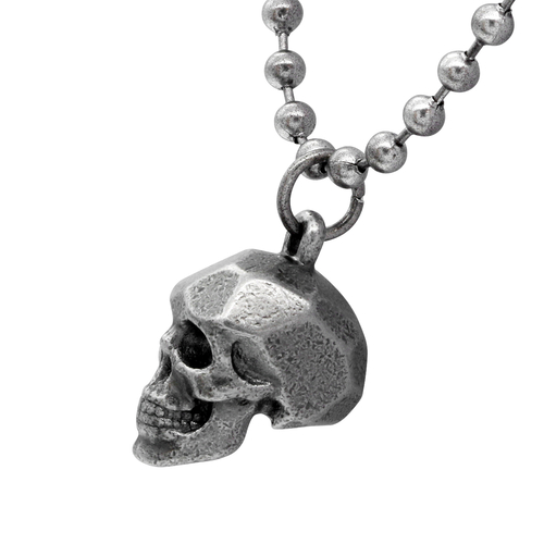 Steel Skull Beaded Necklace 