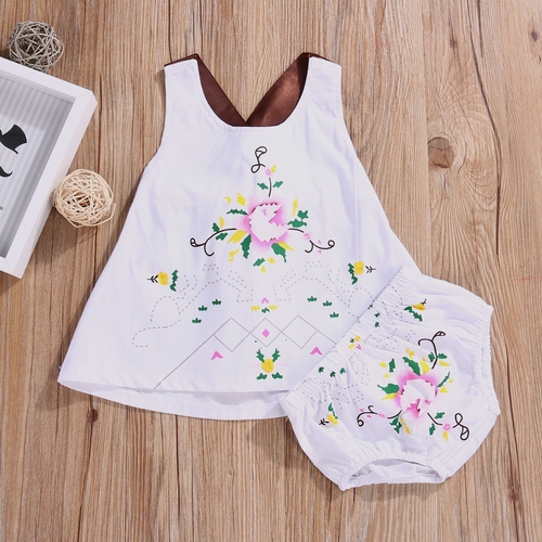 Baby Girls Strap Mini Dress Shorts Floral Clothing