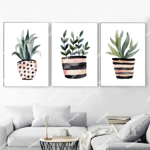 Watercolor Green Leaves Posters And Prints Wall