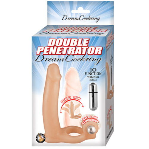 Double Penetrator Dream Cockring With 10 Fuction Bullet Waterproof