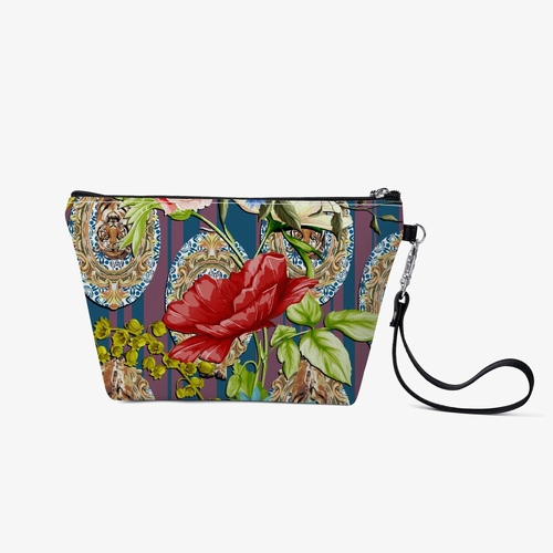 Jacki Easlick Tiger Flower Zipper Sling Cosmetic Bag