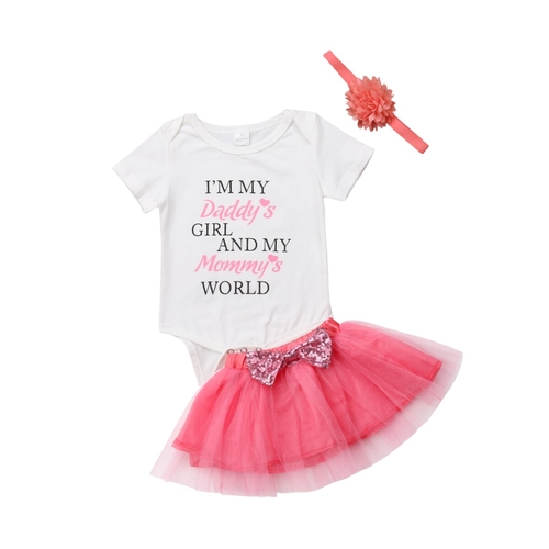 Newborn Baby Girls Tops Romper Tulle Skirts