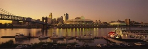 Panoramic Images PPI94138L Buildings in a city lit up at dusk  Cincinn