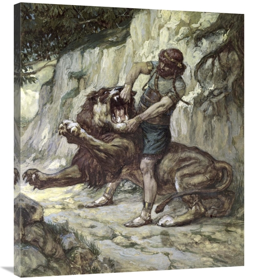 Global Gallery GCS-280493-36-142 36 in. Samson Kills a Young Lion Art 