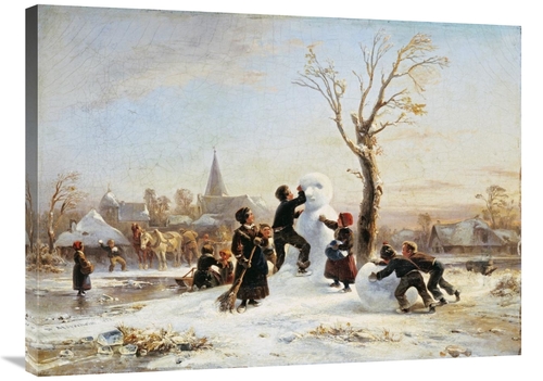 Global Gallery GCS-266868-36-142 36 in. The Village Snowman Art Print 