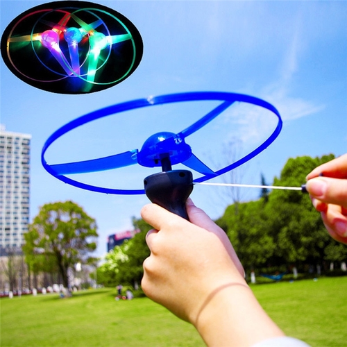 Funny Colorful Pull String Ufo Led Light Up Flying