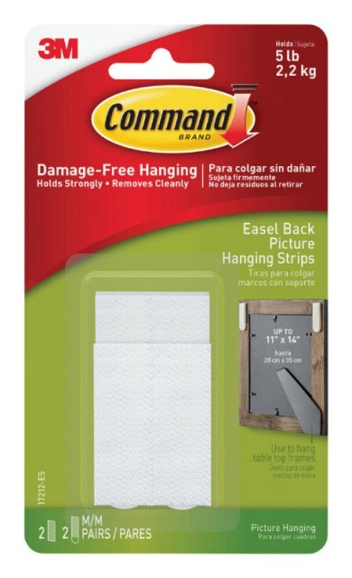 Command 17212-ES Easel-Back Picture Hanging Strips - 