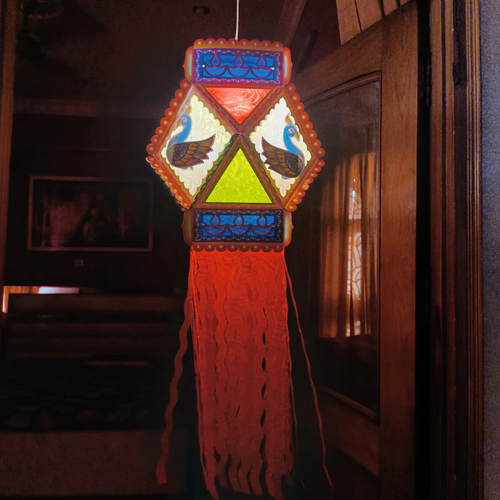 ALiLa 3D Peacock Akash Kandil For Diwali Balcony, Hanging Lantern For